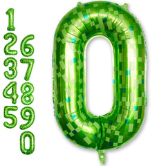 Froova lime green pixel 0 balloon for 10th birthday decor, reusable and striking.