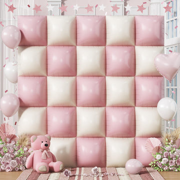 Froova Pink Cream Square Balloon wall backdrop for chic events