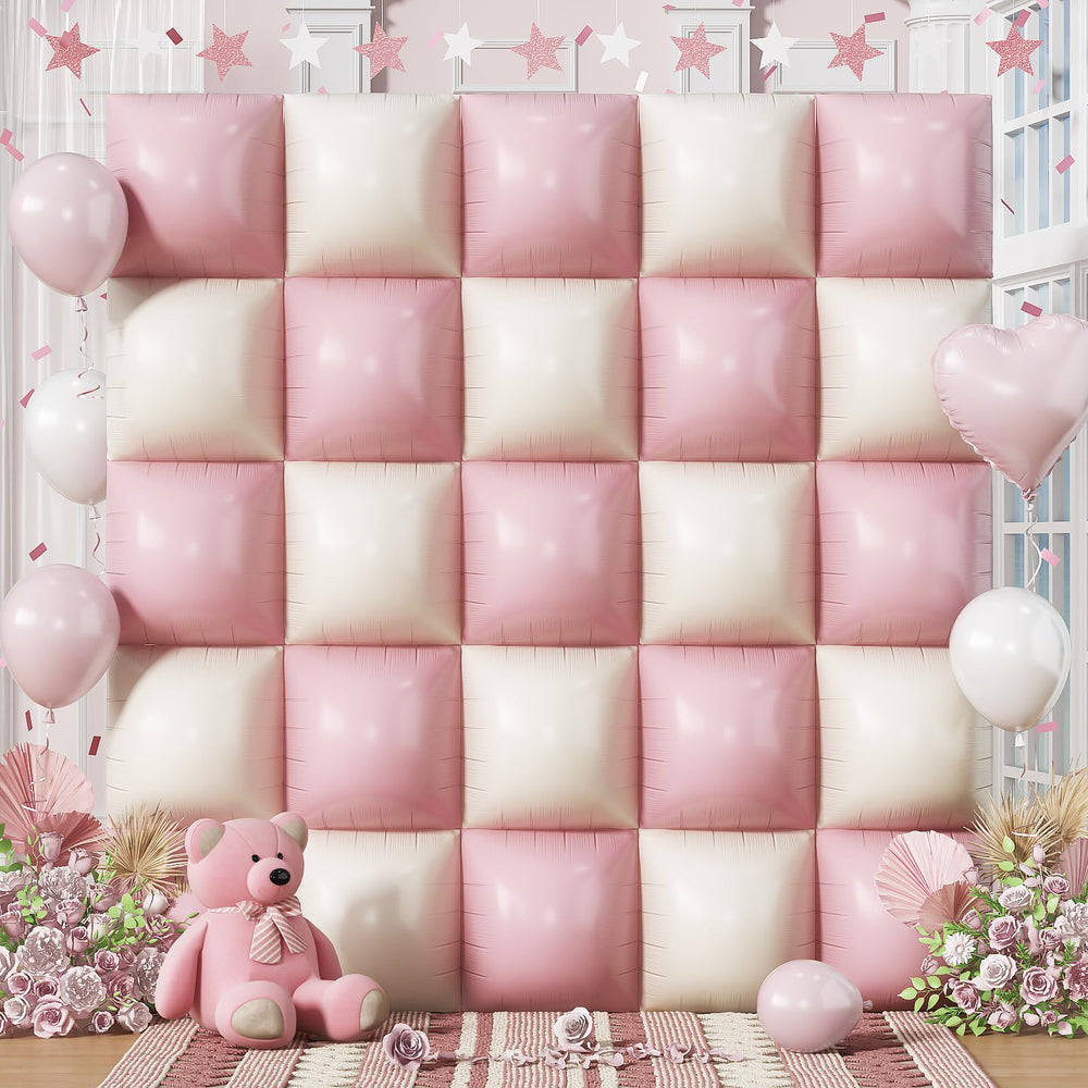 Froova Pink Cream Square Balloon wall backdrop for chic events