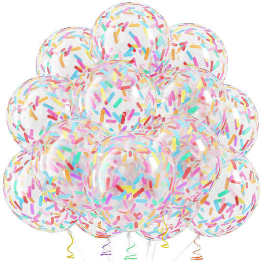Froova Rainbow Confetti Balloons 12in add bright festive color to celebrations.