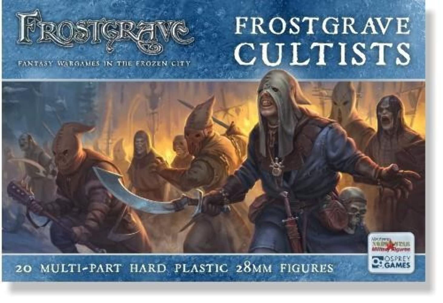 Frostgrave Cultists 28mm figures offer customizable warbands for tabletop skirmishes.