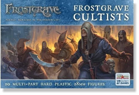 Frostgrave Cultists 28mm figures offer customizable warbands for tabletop skirmishes.