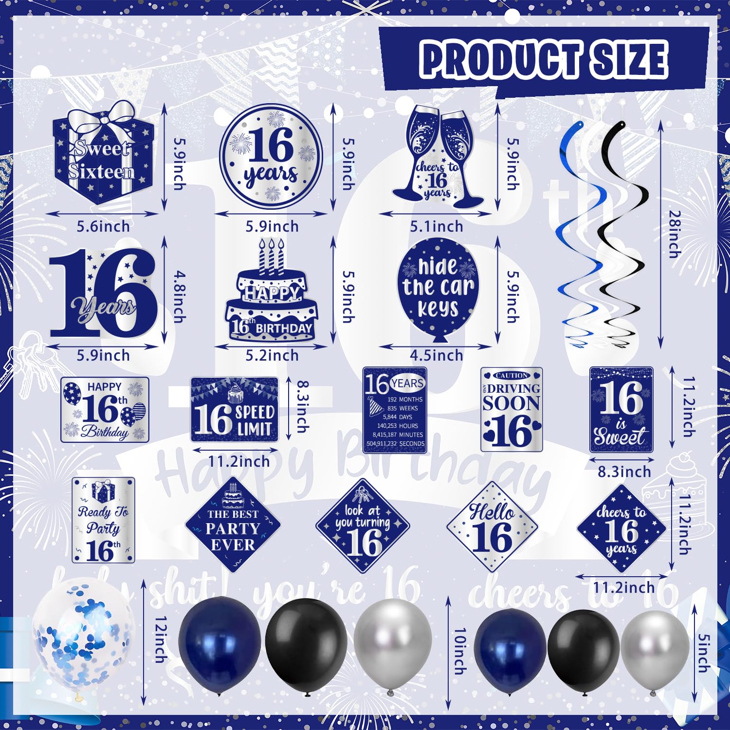 FrozzlyFun blue-silver tablecloth provides a clean base for treats.