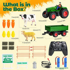 FRUSE educational farm scene with vegetables hay bales and fences