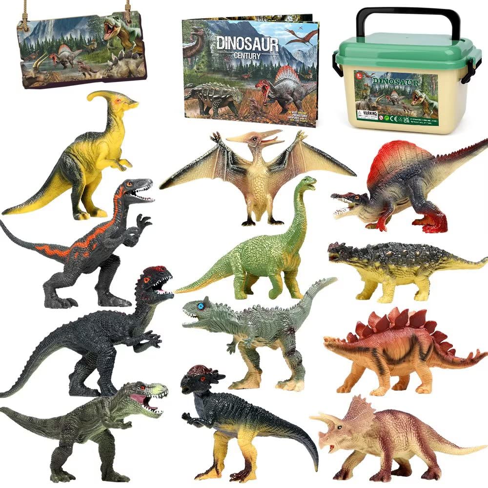 FRUSE Jurassic dinosaur toy 12pcs set with lifelike poses for imaginative play