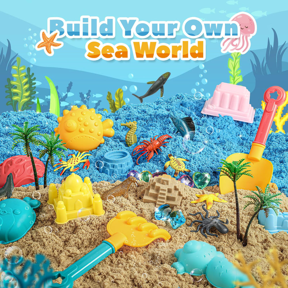 FRUSE play sand in two colors allows easy shaping and tactile exploration.