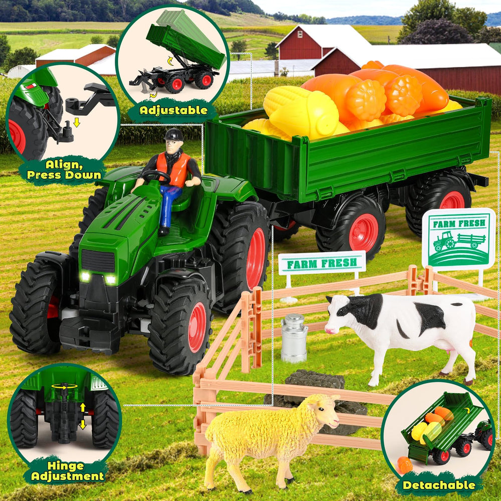 FRUSE RC tractor and trailer set with realistic lights for night time fun