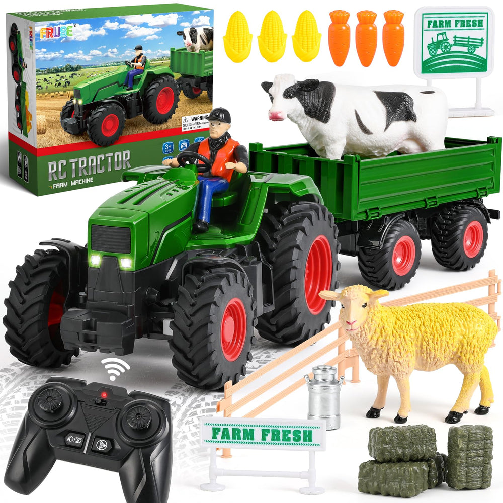 FRUSE remote control tractor toy in front view for dynamic outdoor play