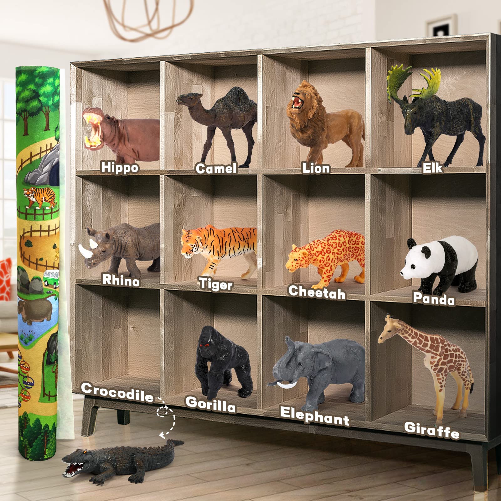 FRUSE safari elephant figurine for creative pretend play and geography basics