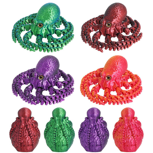 FRVTJS 4pcs Octopus Egg Set, colorful display for creative playtime.