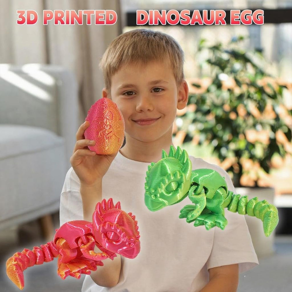 FRVTJS dinosaur egg with hidden dino inside reveals a surprise creature during playtime.
