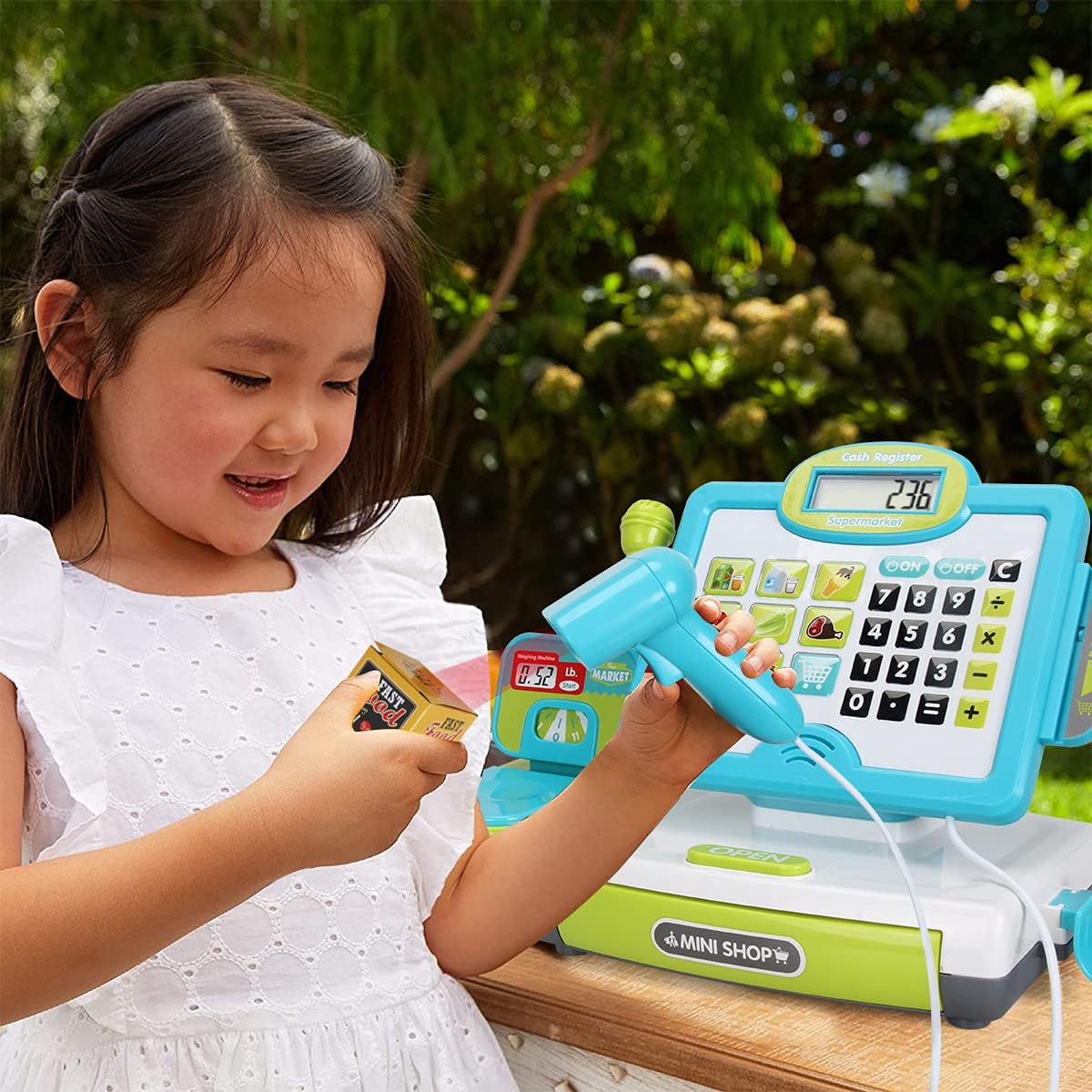 FS Cash Register Microphone adds performance play and speaking practice.