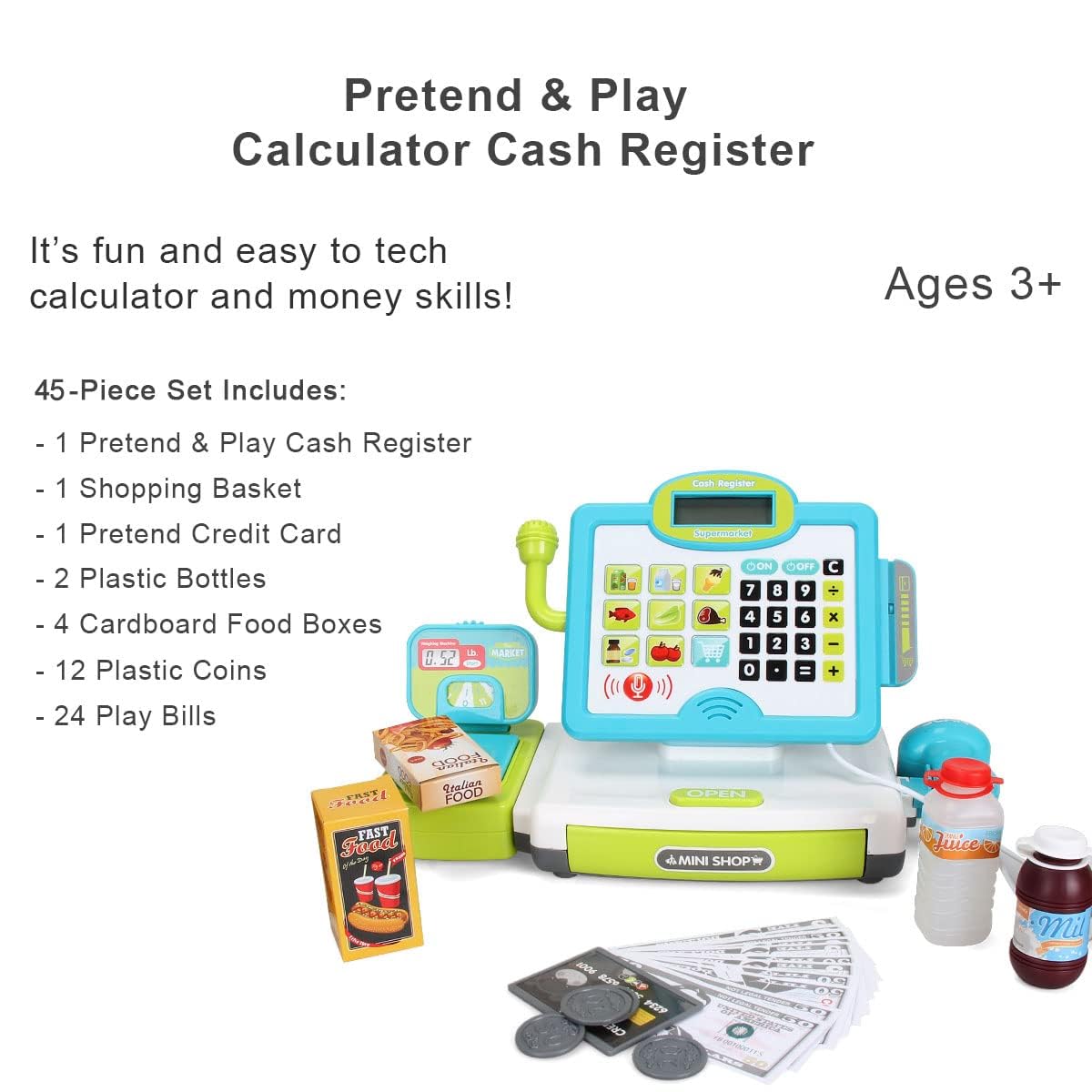 FS 45-piece educational toy fosters early numeracy and coordination.