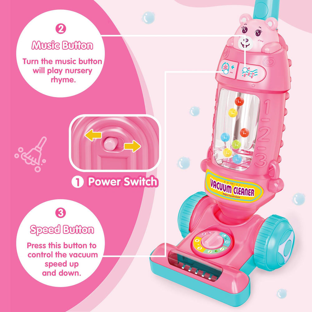 FS Kids Vacuum Toy realistic-design offers authentic look-and-feel to boost role-play