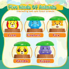 FS Pop Up Toy fox button inviting interactive play and sensory delight