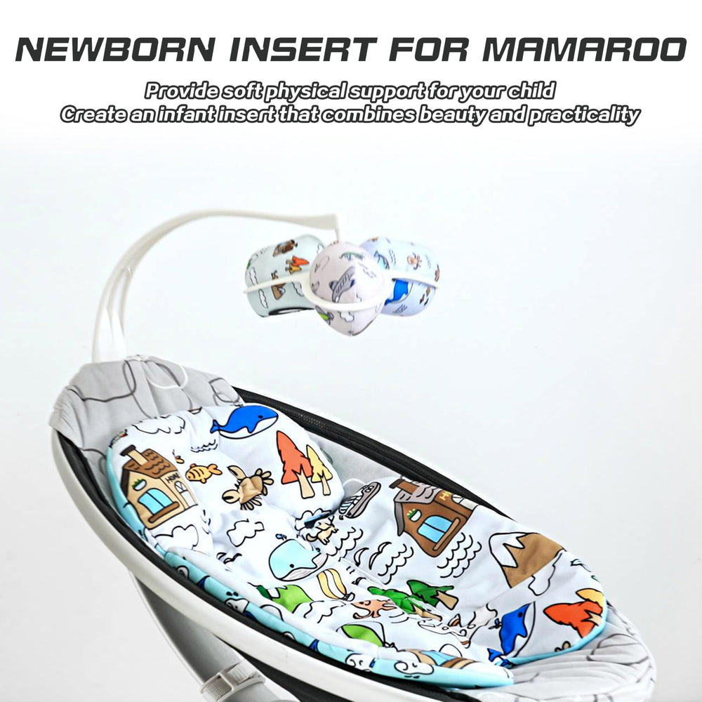 FSINWV newborn insert back view highlights breathable mesh for cooling comfort.