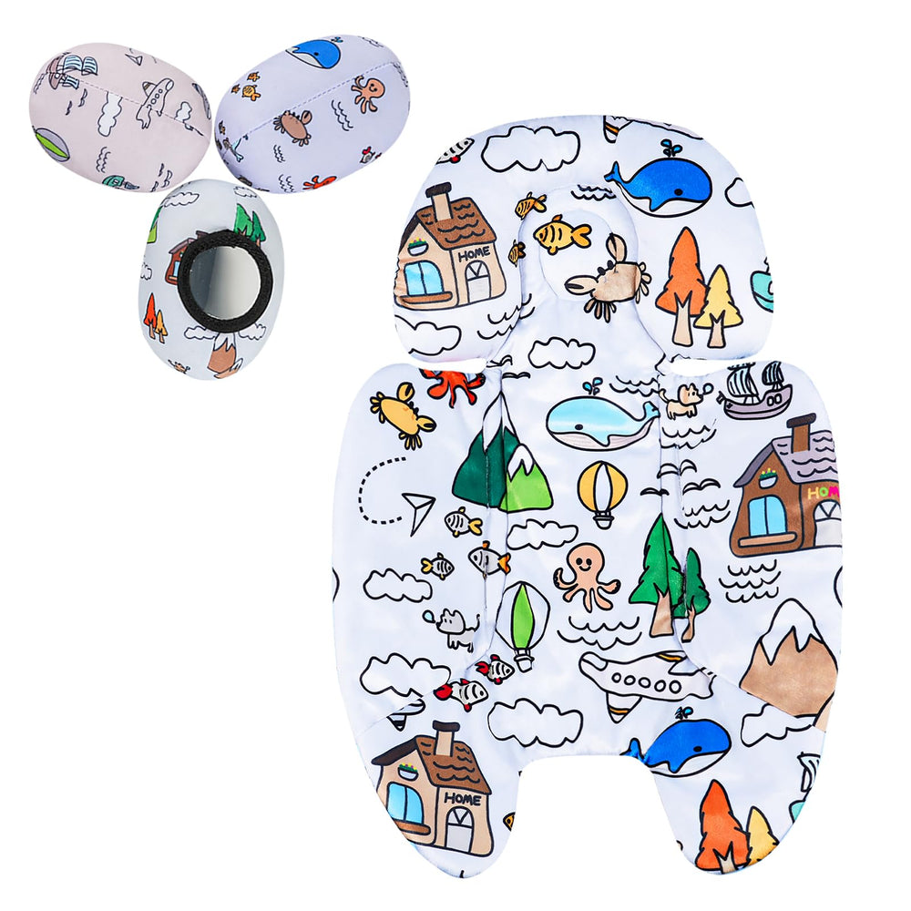 FSINWV newborn insert front view with plush fabric for cozy head support.