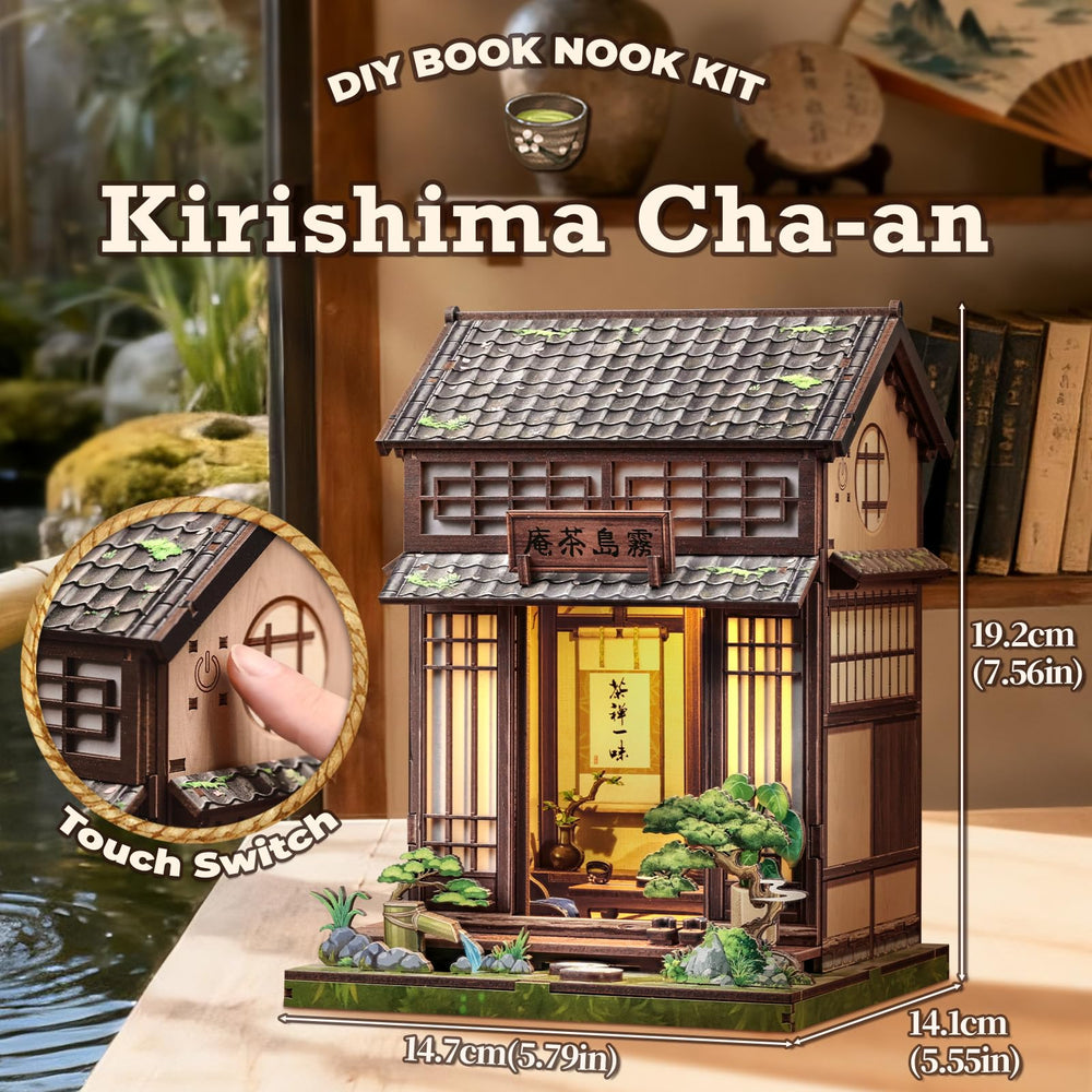 Fsolis Book Nook diorama on a bookcase boosts visual interest and personality.