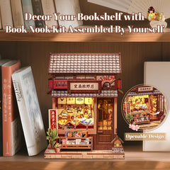 Fsolis Book Nook Kit assembled room displays a charming miniature scene.