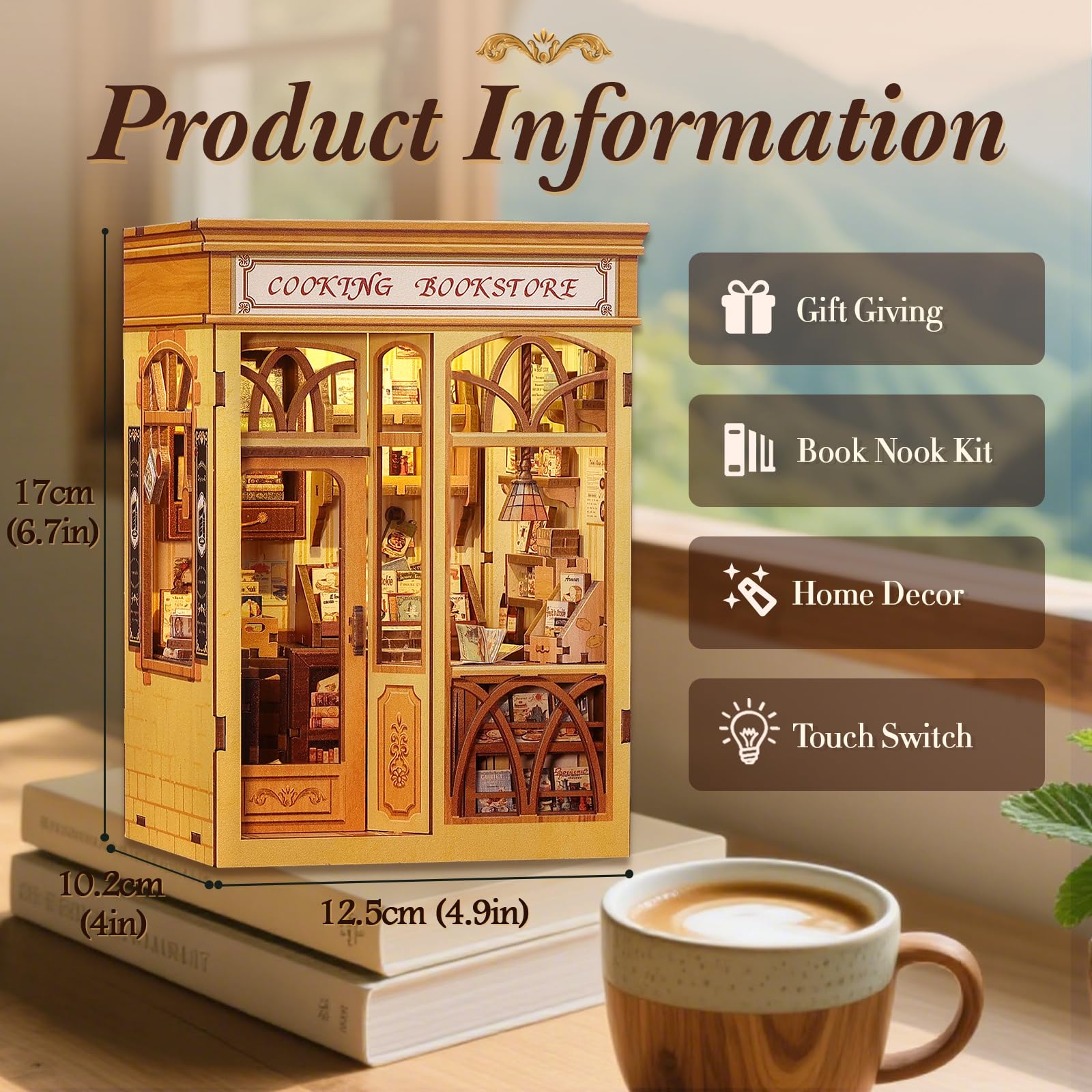 Fsolis Book Nook Kit assembly parts designed for beginner crafters