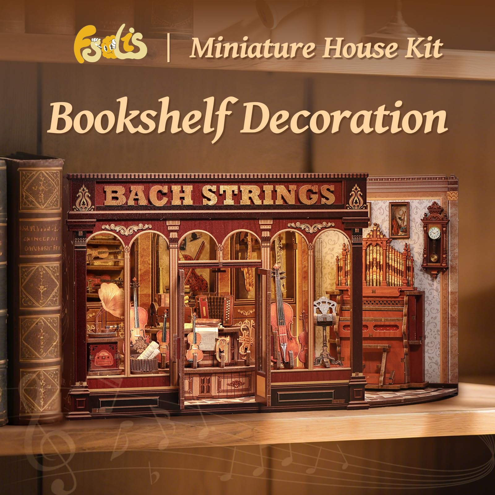 Fsolis Book Nook Kit assembly pieces support a satisfying DIY build