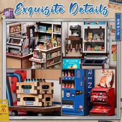Fsolis Book Nook Kit assembly process highlights careful fitting of parts.