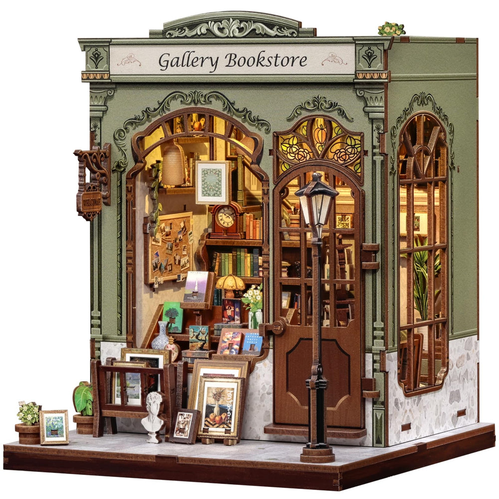 Fsolis Book Nook Kit cover view—cozy bookshelf ambiance.