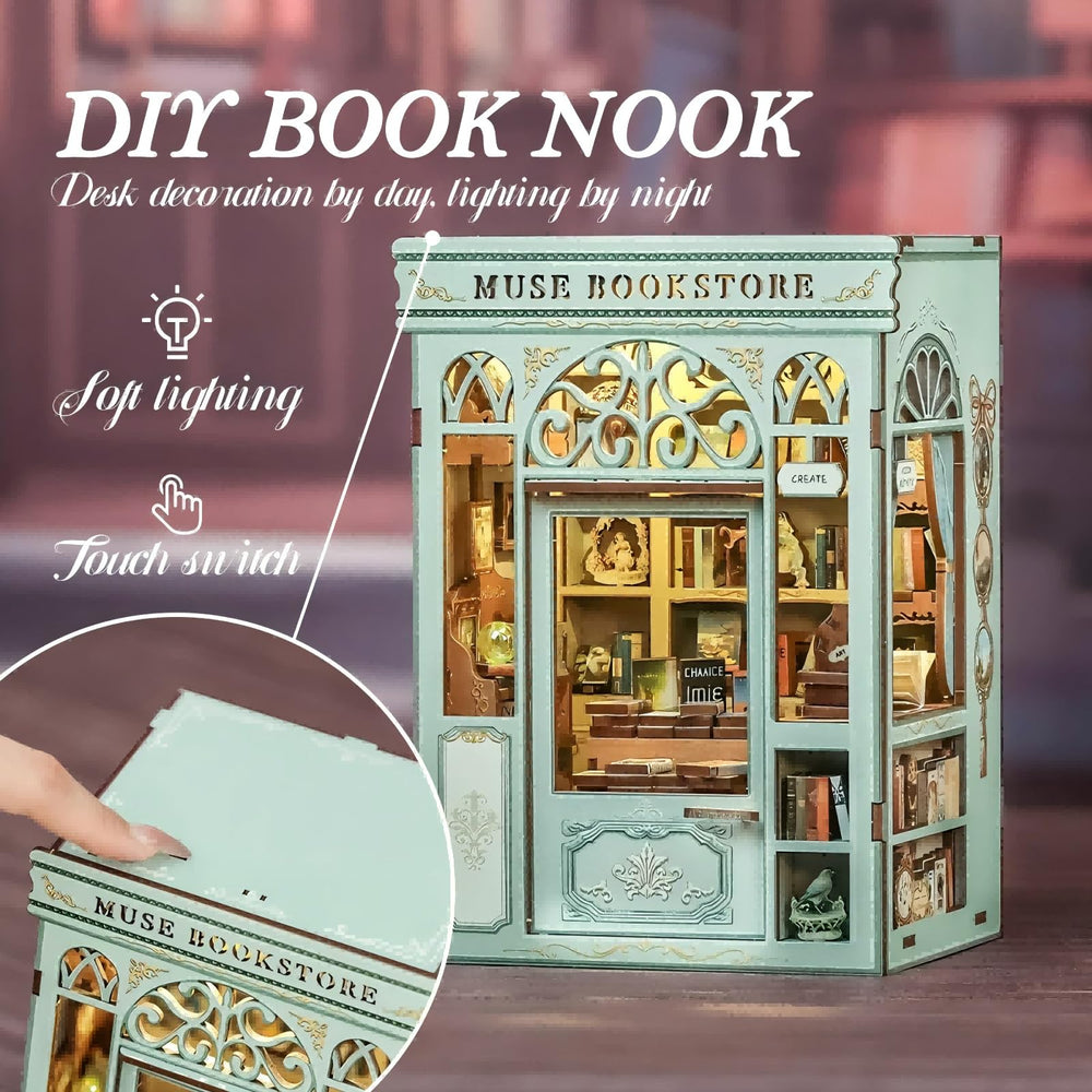 Fsolis Book Nook Kit ready-to-display shelf decor after completion