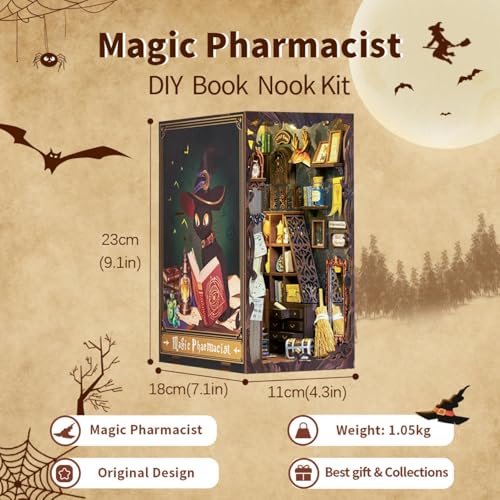 Fsolis Book Nook Kit dust cover protects the finished scene.