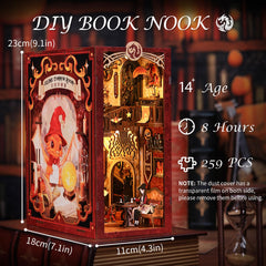 Fsolis Book Nook Kit dust cover protecting the finished scene