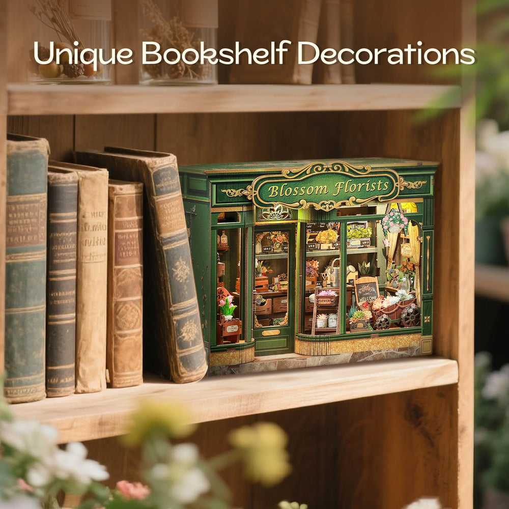 Fsolis Book Nook Kit includes floral details for warm, cozy aesthetics.