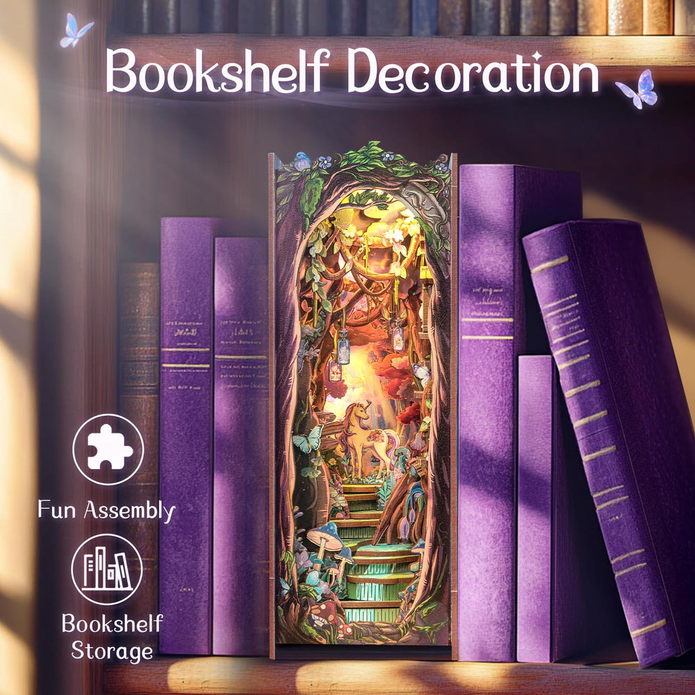 Fsolis Book Nook Kit LED lighting adds warm ambiance