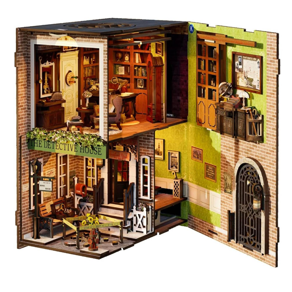 Fsolis Book Nook Kit Rose Detective Agency side view showing detail
