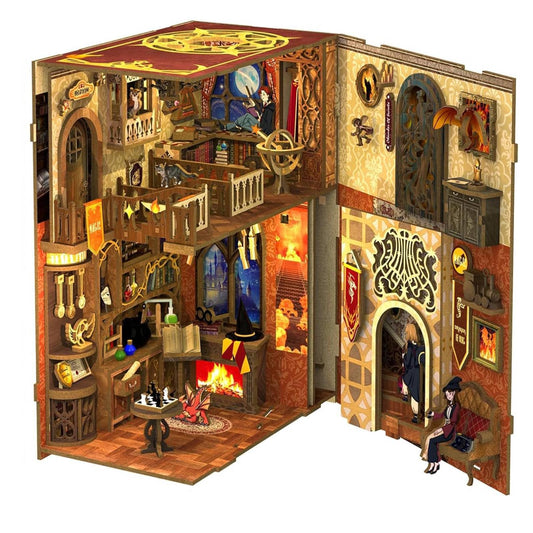 Fsolis Book Nook Kit side panel shows laser-cut wood pieces