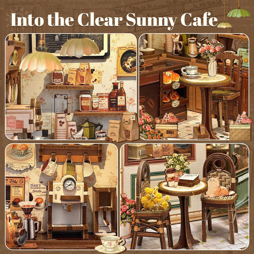 Fsolis Book Nook Kit Sunny Cafe gift-ready diorama for book lovers