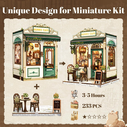 Fsolis Book Nook Kit Sunny Cafe in-progress setup for beginners