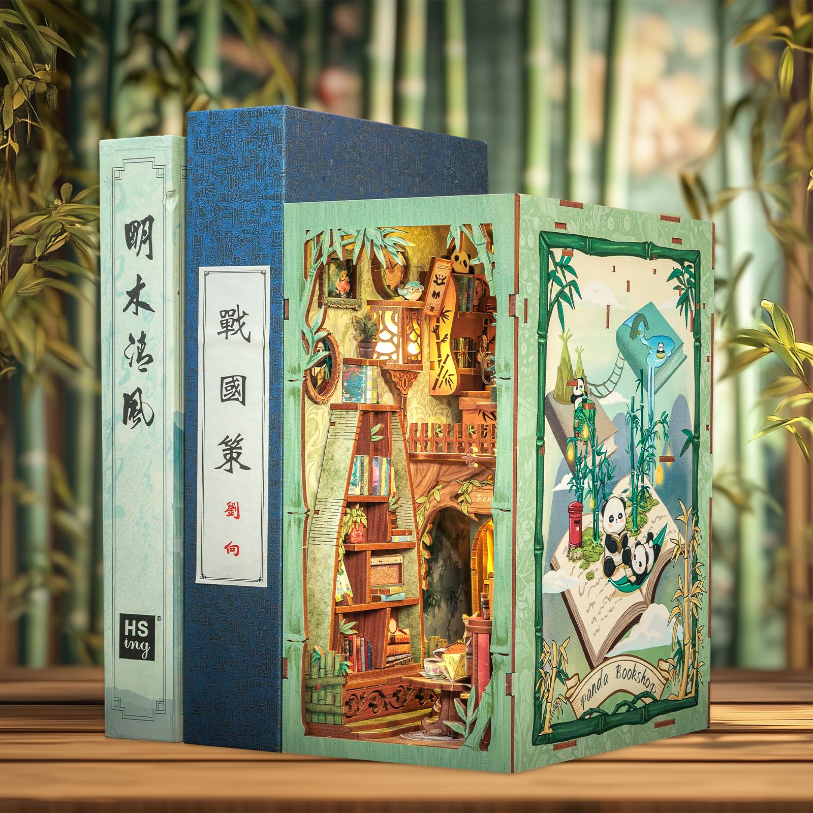 Fsolis Book Nook dust cover protects the miniature scene