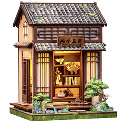 Fsolis Book Nook Tea Room on a shelf adds calming ambiance and charm.