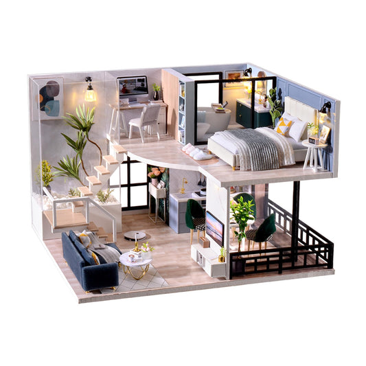 Fsolis Cozy Time dollhouse shelf display with bakery details for desk decor