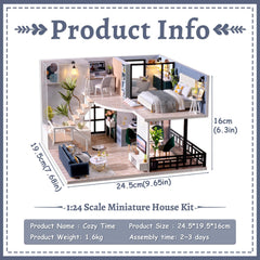 Fsolis Cozy Time wooden shelves and delicate decor for a charming miniature room