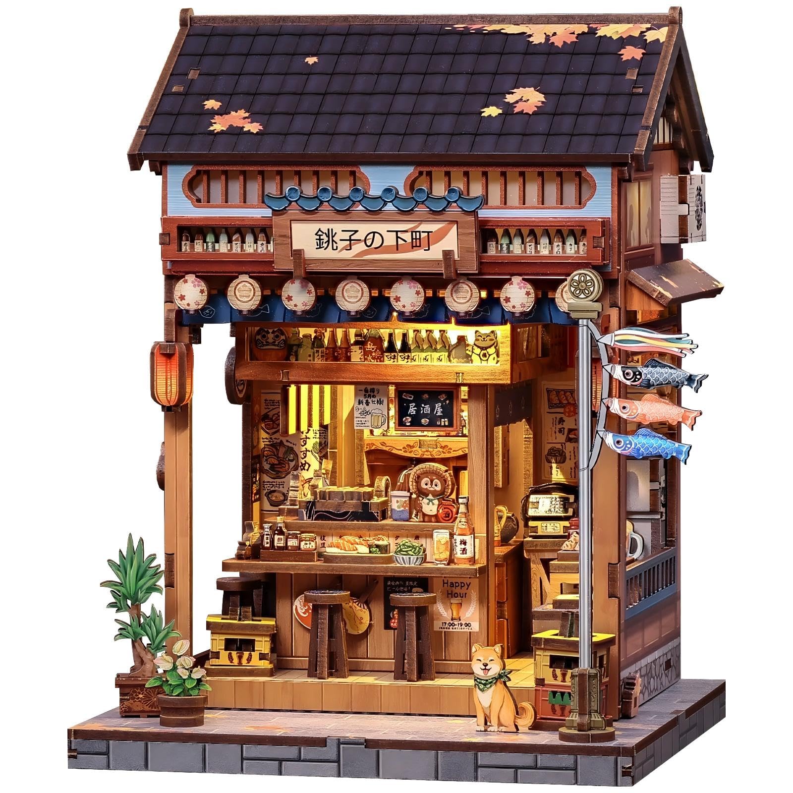 Fsolis Japanese Book Nook Kit interior scene for shelf charm and cozy display.
