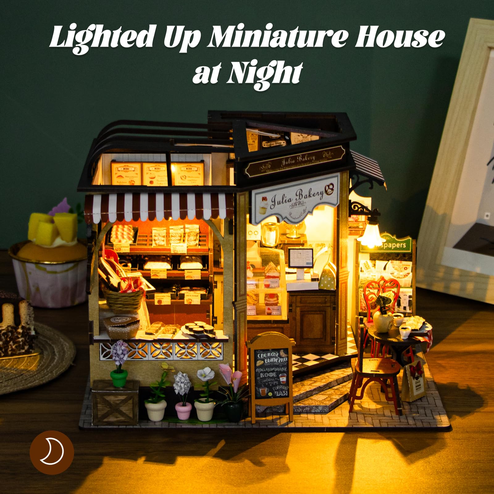Fsolis Julia Bakery interior diorama setup, ideal mindful crafting
