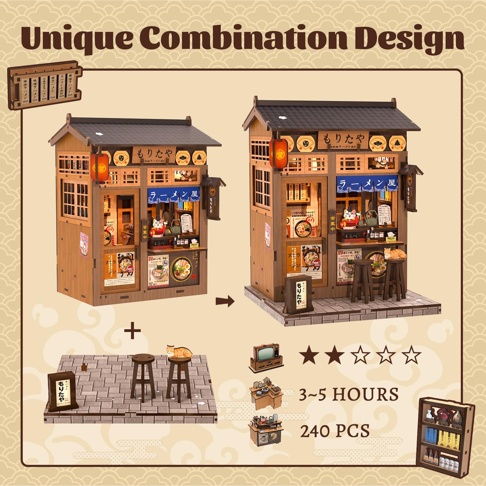Fsolis Morita-Ya Ramen wood pieces kit for creative crafting