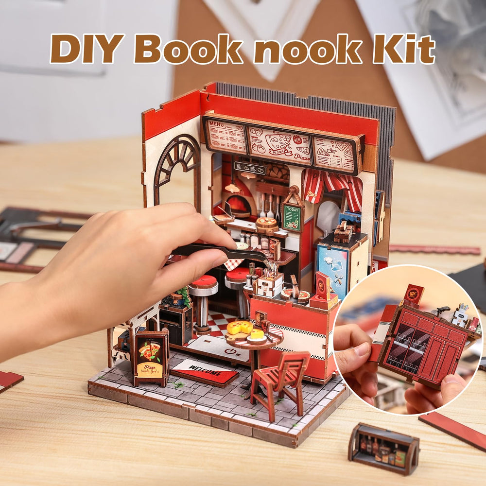 Fsolis wooden puzzle mini house showing tiny craftsmanship for a creative pastime.