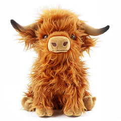 FSUGT Highland Cow plush toy front view, soft hug-friendly texture for kids