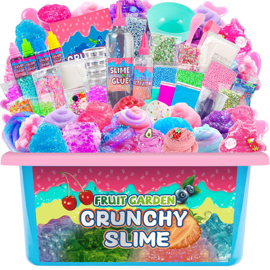 fsutvitg Unicorn Fruit Garden slime kit with vibrant swirls for creative play
