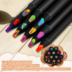 FUAOIS rainbow pencils with pre-sharpened tips for immediate use.