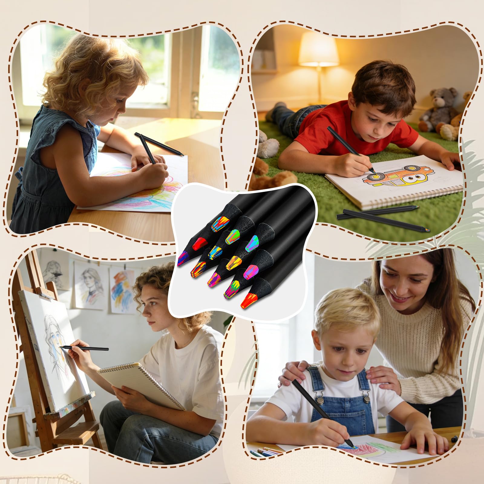 FUAOIS rainbow pencils support creative doodling and color sketching.