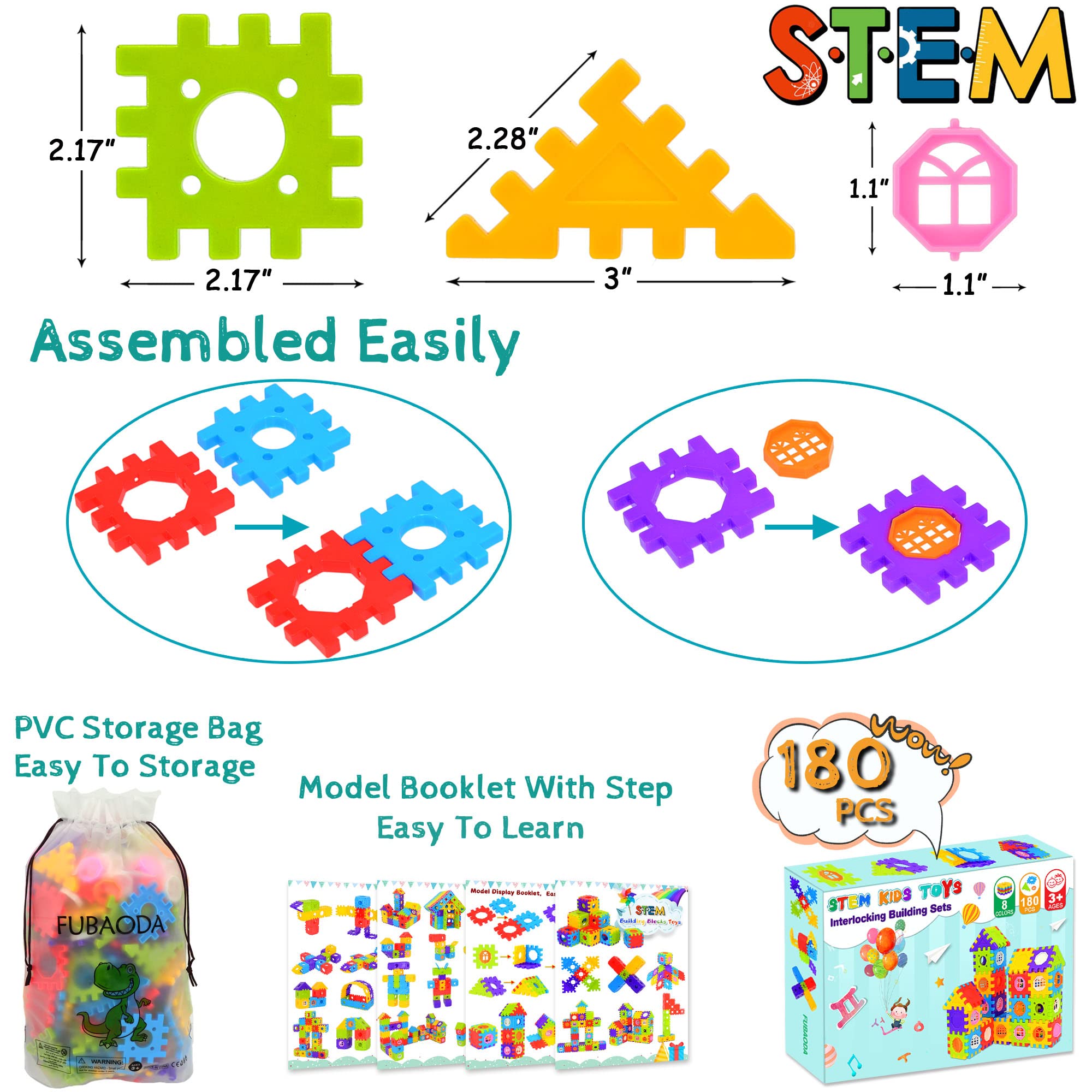 FUBAODA blocks on a table showing STEM play and problem solving through building.