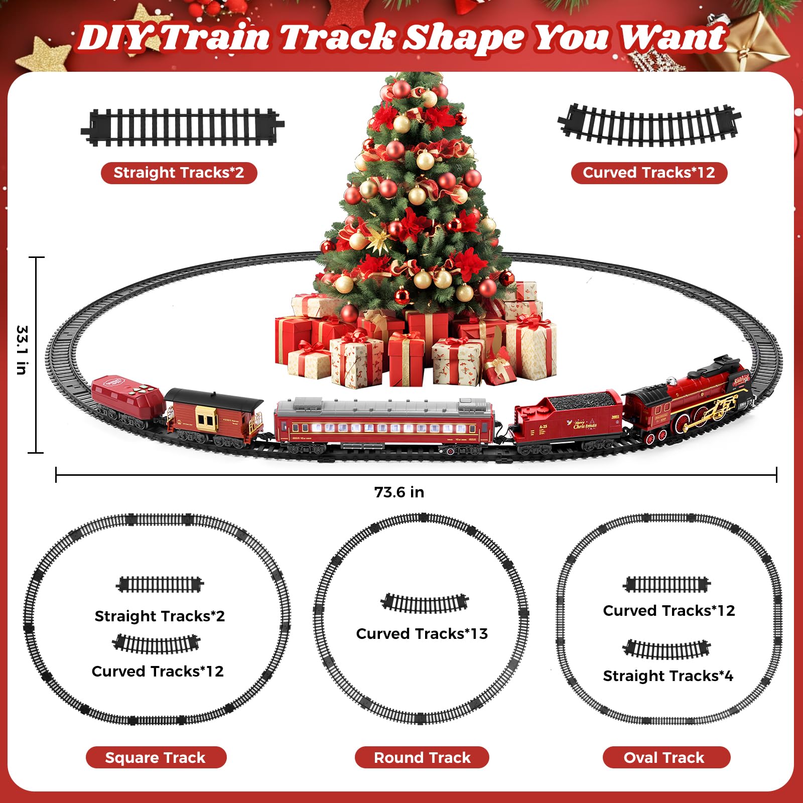 FuBegi Christmas Train track switch enables flexible layout designs